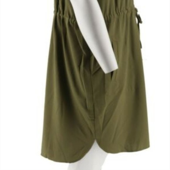 NWT LINEA LOUIS DELL'OLIO DRAWSTRING SHIRT DRESS MEDIUM - Picture 6 of 9